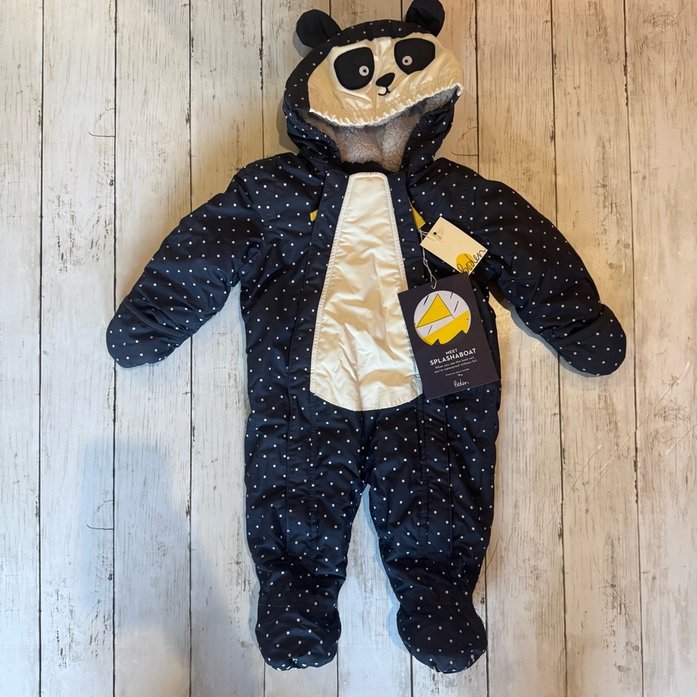 Mini Boden Panda Snowsuit Baby Winter Seen on Archie in Netflix Series 3-6M